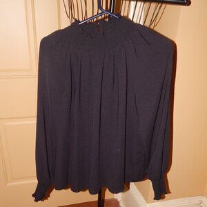 Ladies Nine West dressy Blouse-Top-Shirt ~~ Size L - Solid Black